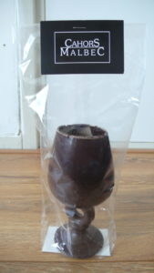 Een chocolade wijnglas uit de Cahors